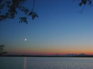 Moon over Little Pine Lake